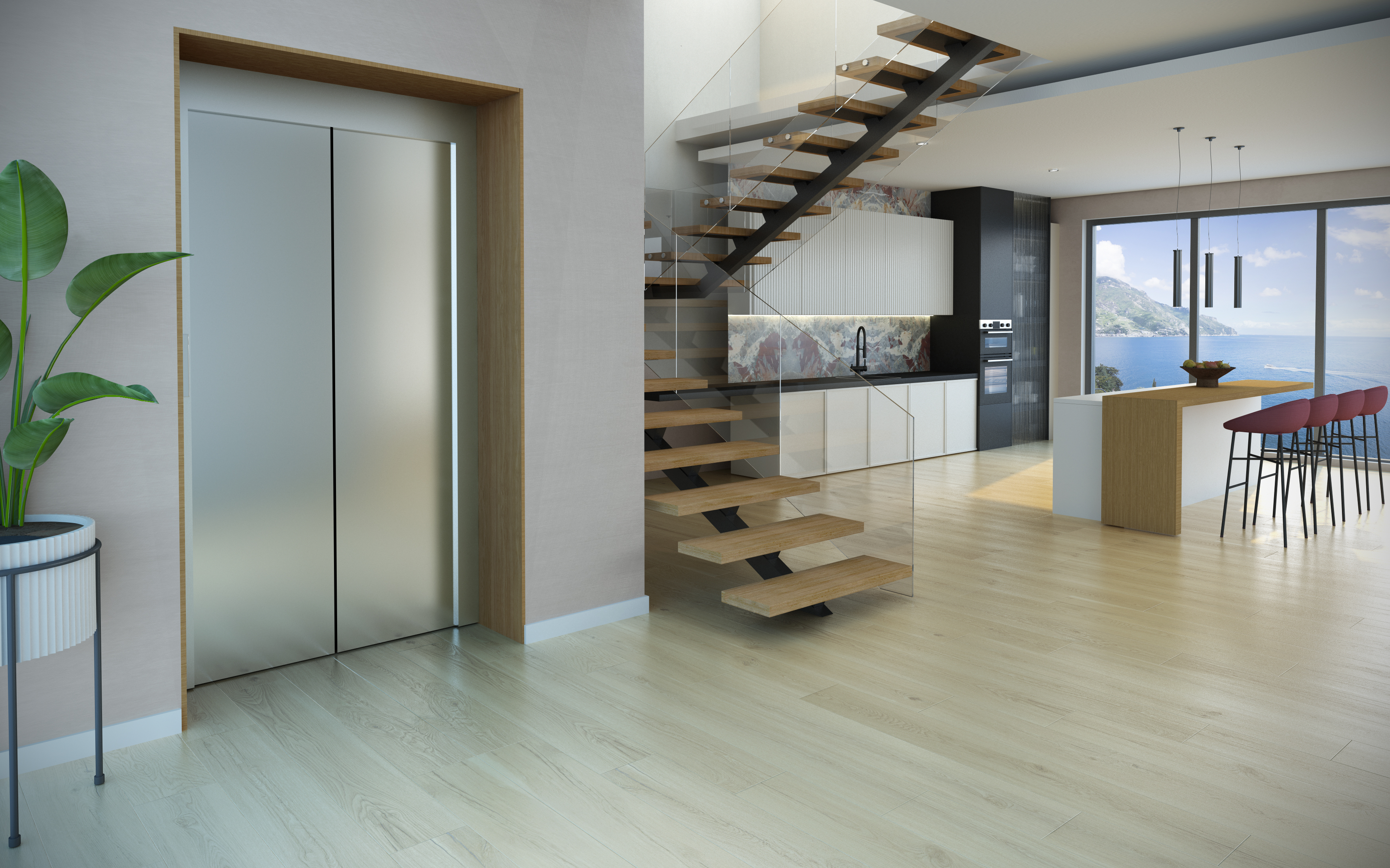 Custom elevator in a luxury Florida home