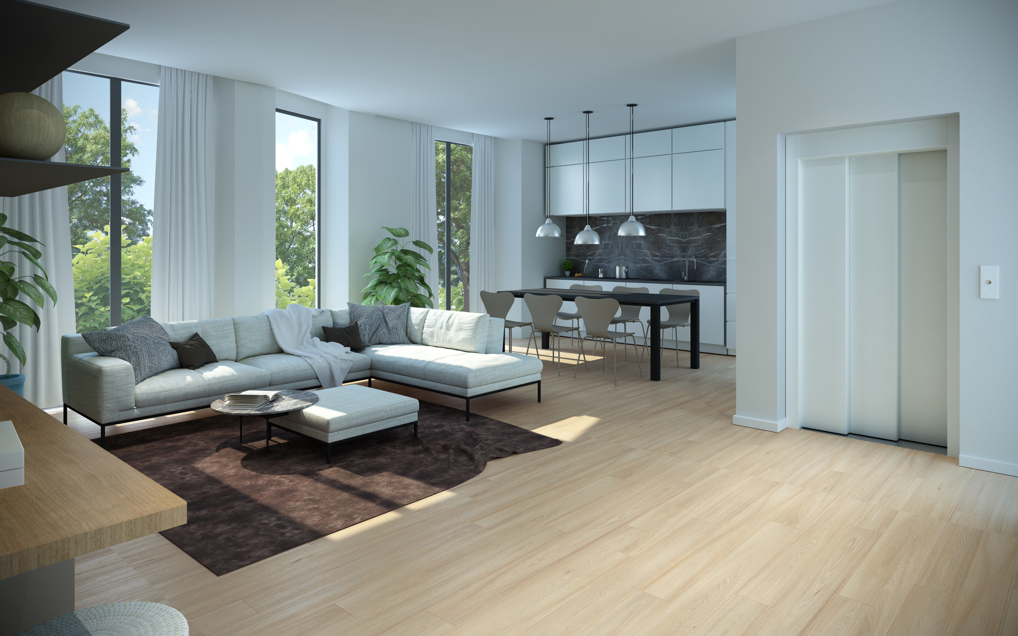 Home elevator in a modern living space
